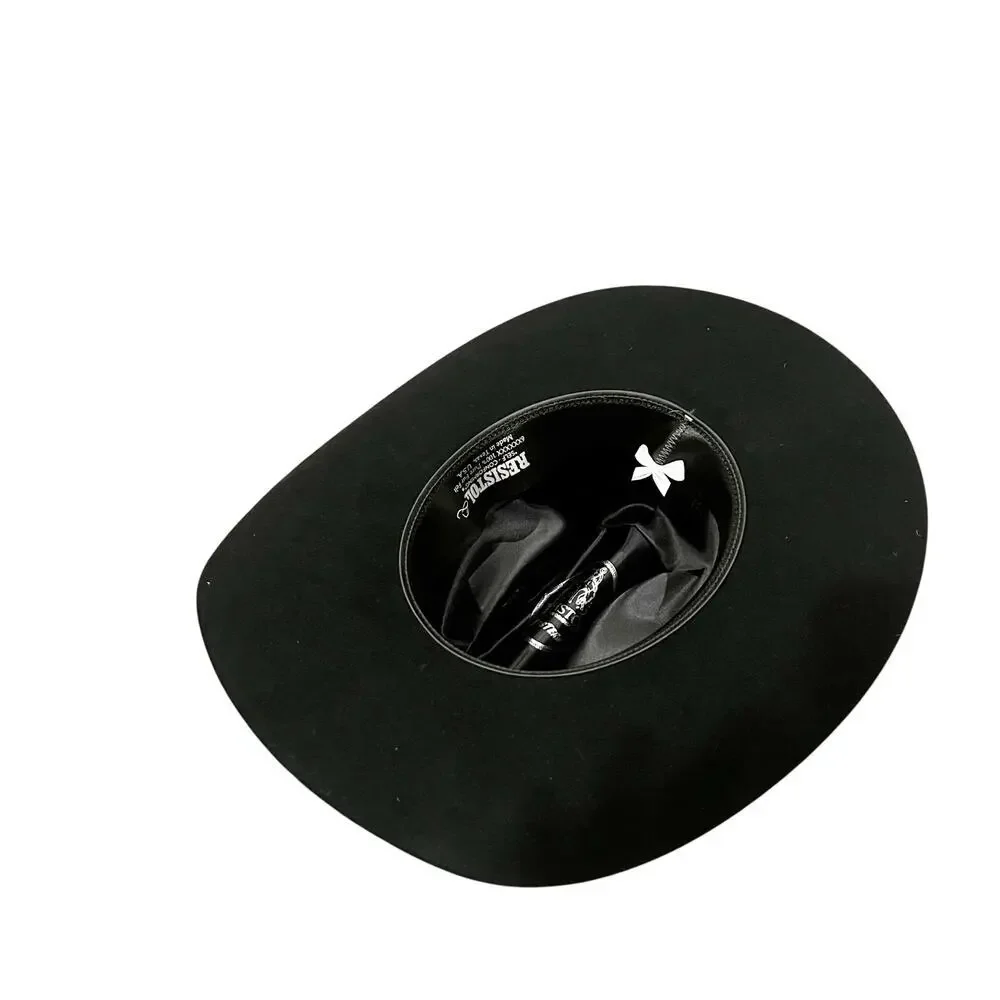 Resistol Men's Ox Bow 6X Black Felt Hat Cattleman Crown One Size 7 1/4 NWT